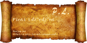 Pinti Lóránt névjegykártya